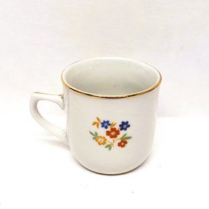 1940s Bareuther Waldsassen Demitasse Tea Cup Flower Gold Gilt US Zone Germany